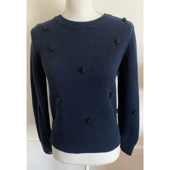 Banana Republic • Navy Black Bobble Crew Neck Sweater - Picture 1 of 6